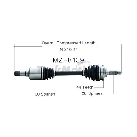 Surtrack Axle Cv Axle Shaft, Mz-8139 MZ-8139